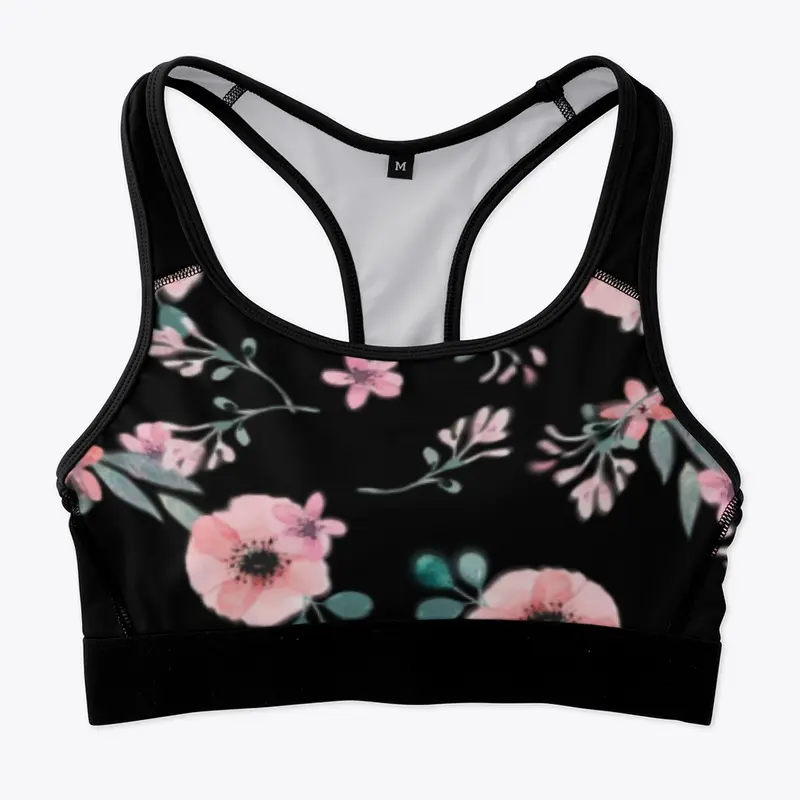 Floral Pattern Sports Bra