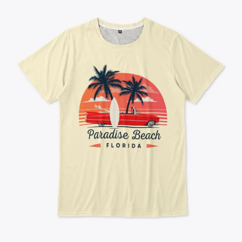 Paradise Beach Graphic Crew Neck Tee