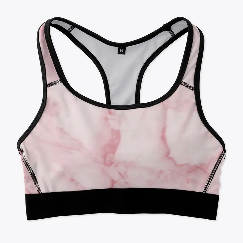 Pink Marble Sports Bra