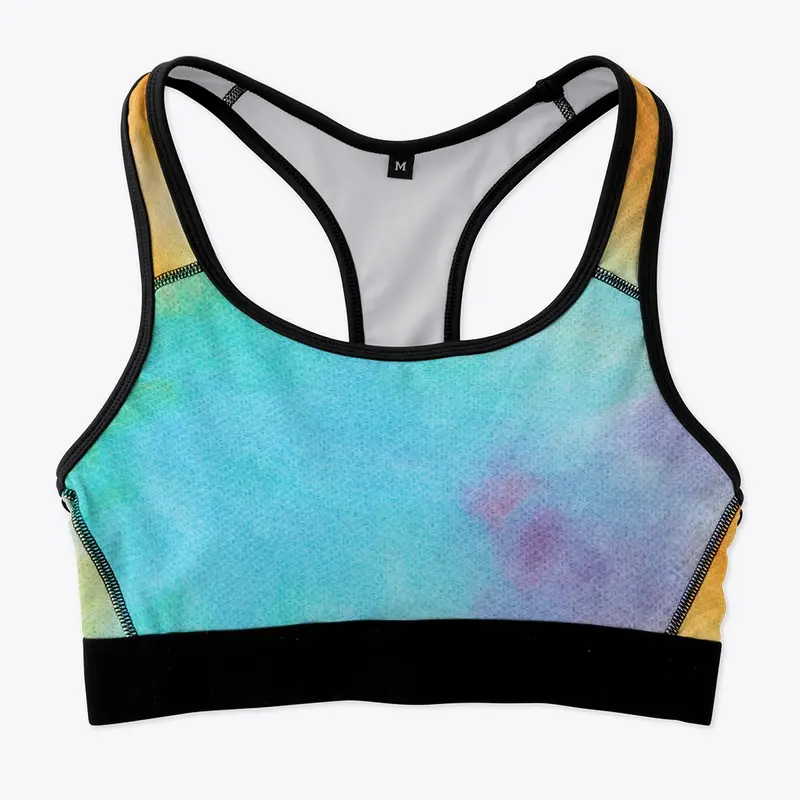 Tie Die Print Sports Bra